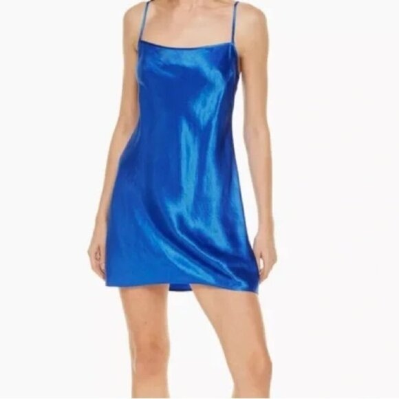 Aritzia Babaton Romero Slip Dress Bright Sapphire Blue NWT Size Small - Picture 1 of 6